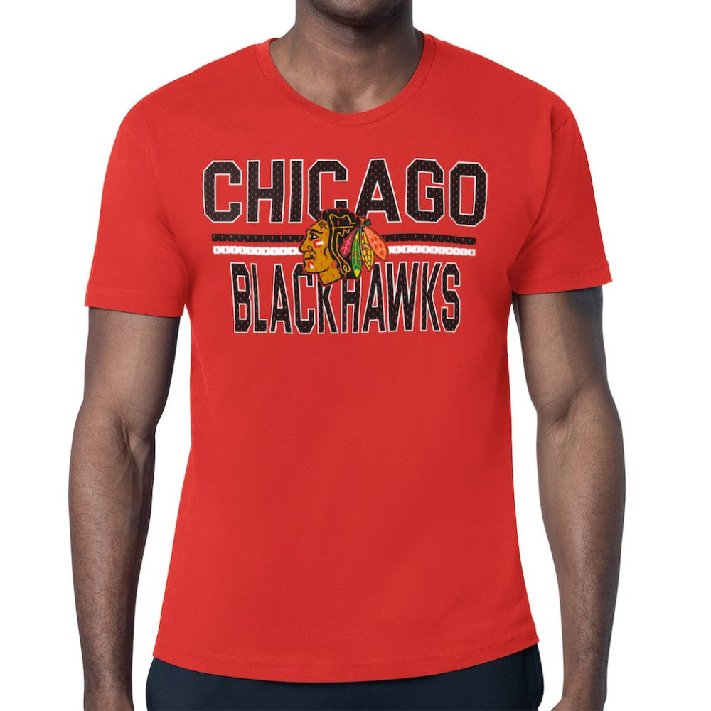 Chicago Blackhawks Starter Mesh Look Team Name T-Shirt - Red | US 202296591