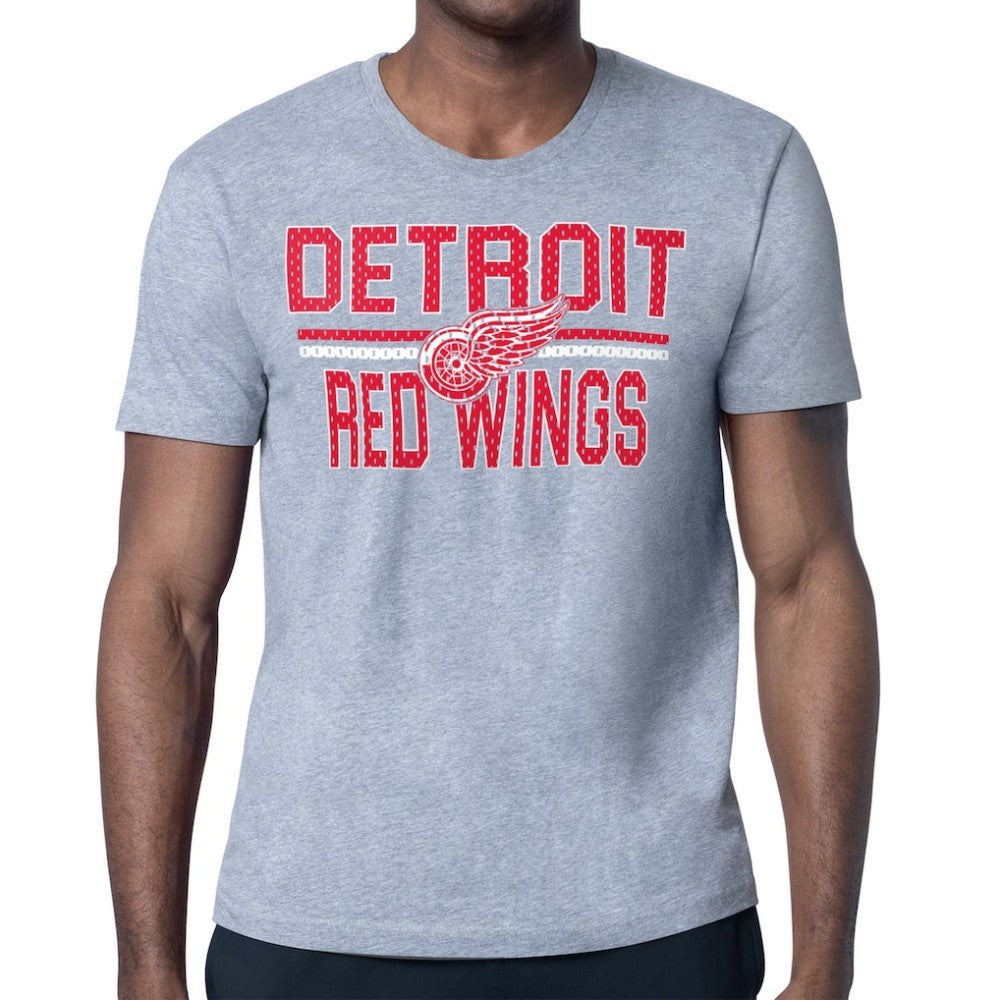 Detroit Red Wings Starter Mesh Look Team Name T-Shirt - Heather Gray | US 202296597