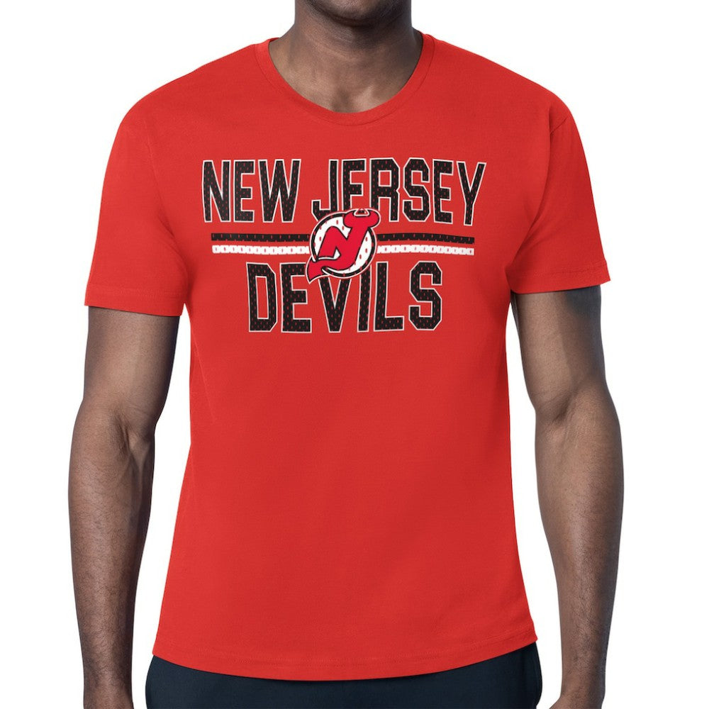 New Jersey Devils Starter Mesh Look Team Name T-Shirt - Red | US 202296611