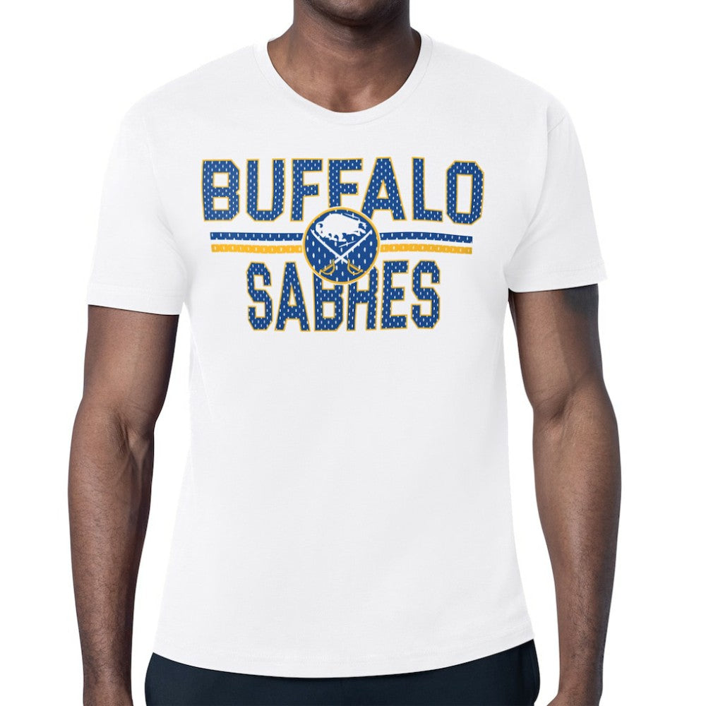 Buffalo Sabres Starter Mesh Look Team Name T-Shirt - White | US 202296619