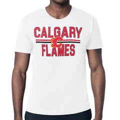 Calgary Flames Starter Mesh Look Team Name T-Shirt - White | US 202296620