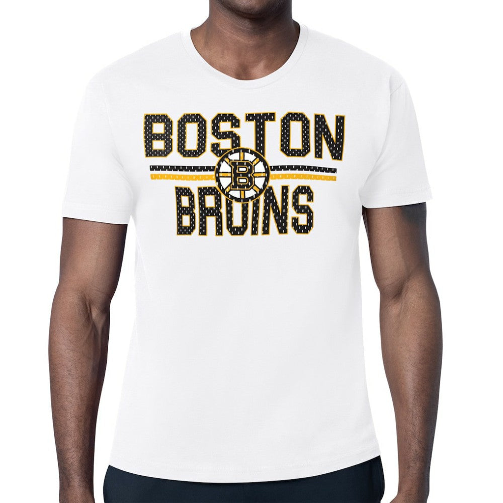 Boston Bruins Starter Mesh Look Team Name T-Shirt - White | US 202296623