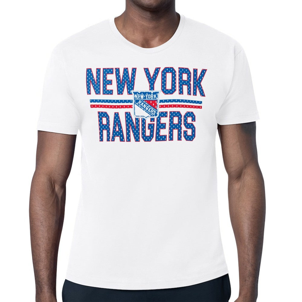 New York Rangers Starter Mesh Look Team Name T-Shirt - White | US 202296630