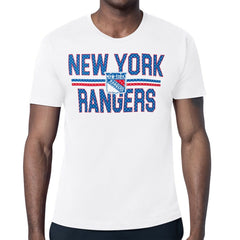 New York Rangers Starter Mesh Look Team Name T-Shirt - White | US 202296630