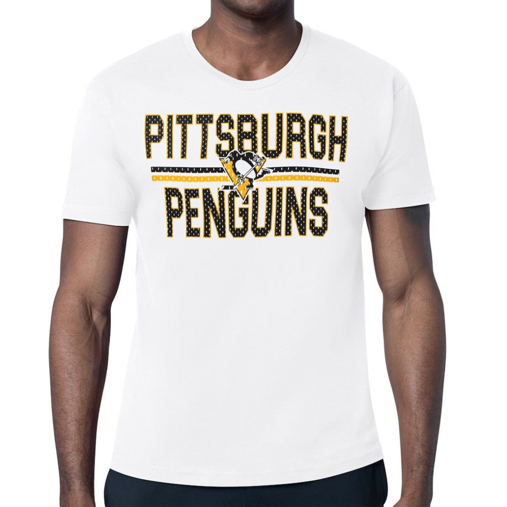Pittsburgh Penguins Starter Mesh Look Team Name T-Shirt - White | US 202296635