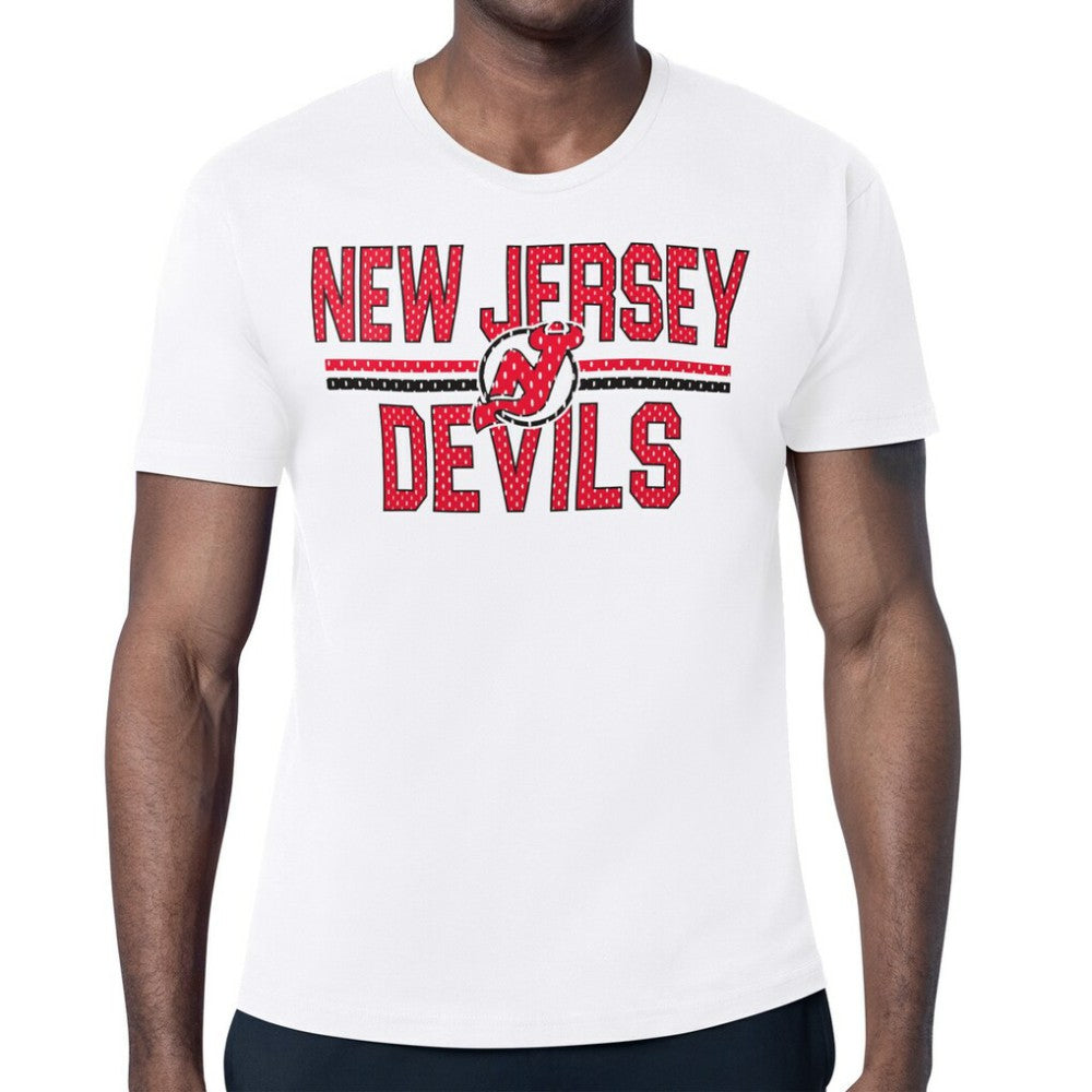 New Jersey Devils Starter Mesh Look Team Name T-Shirt - White | US 202296642
