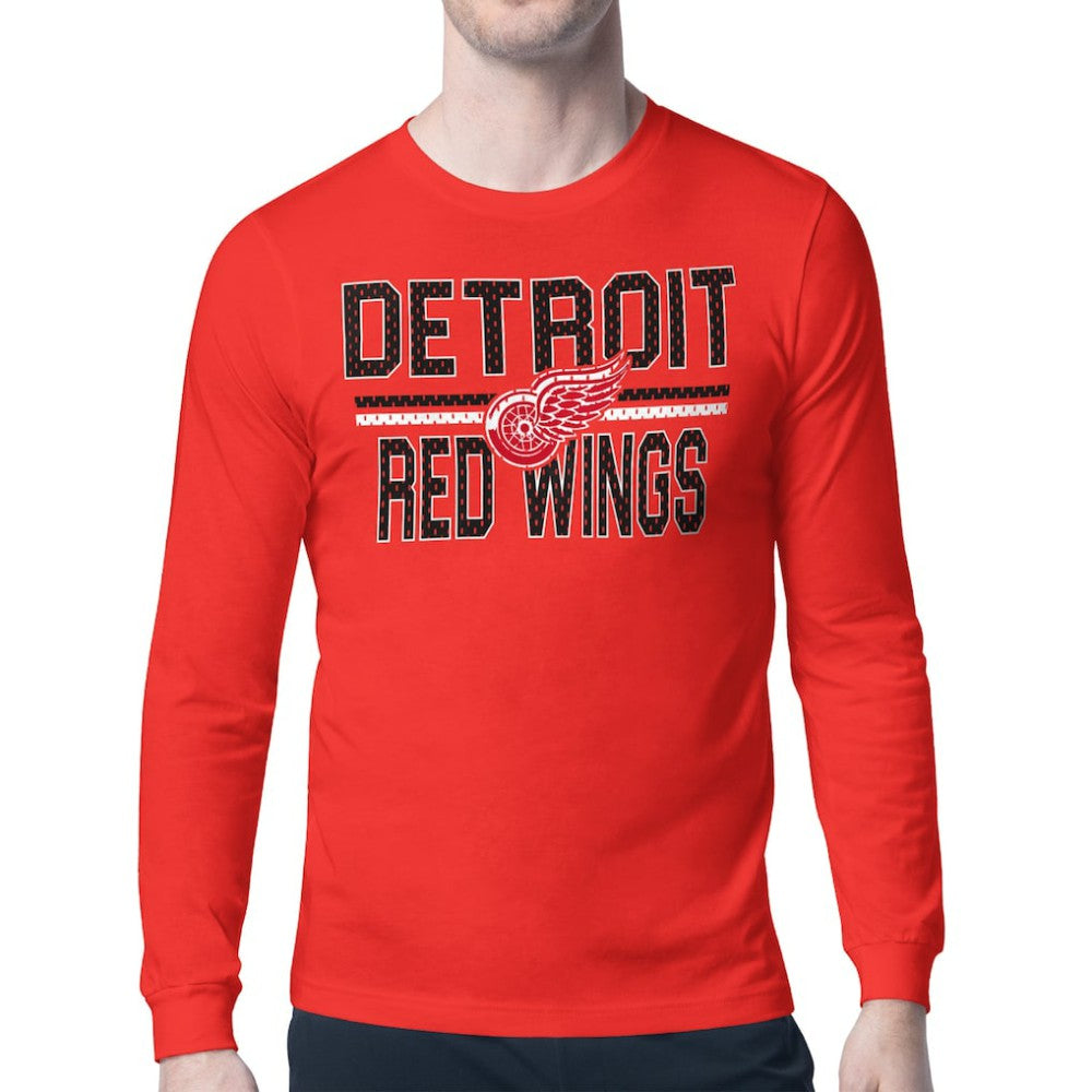 Detroit Red Wings Starter Mesh Look Team Name Long Sleeve T-Shirt - Red | US 202296654