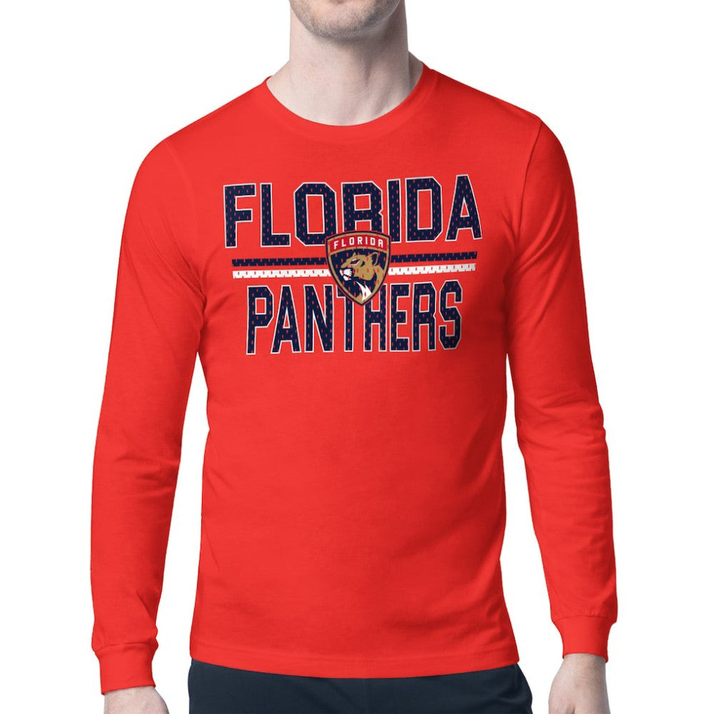 Florida Panthers Starter Mesh Look Team Name Long Sleeve T-Shirt - Red | US 202296655