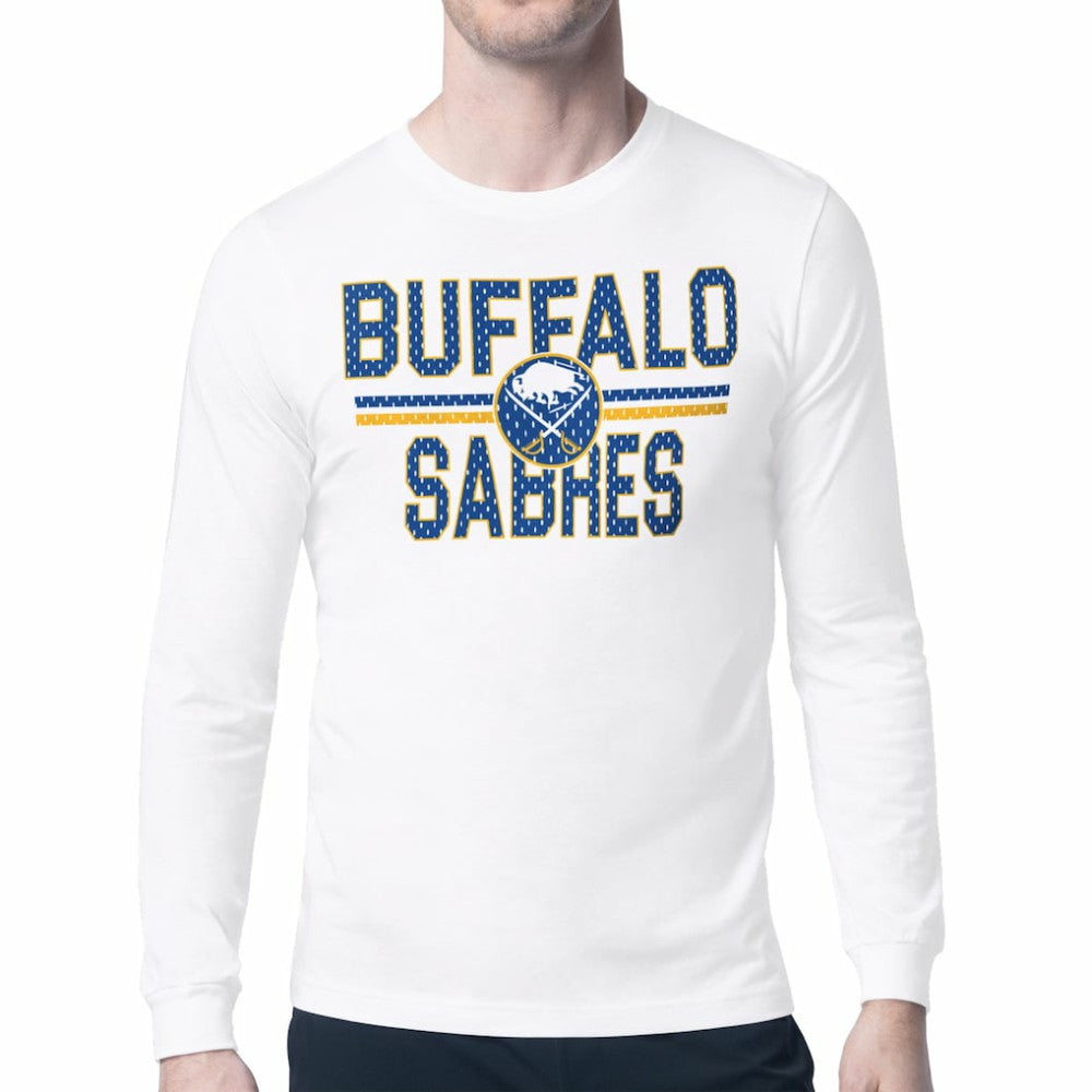 Buffalo Sabres Starter Mesh Look Team Name Long Sleeve T-Shirt - White | US 202296664