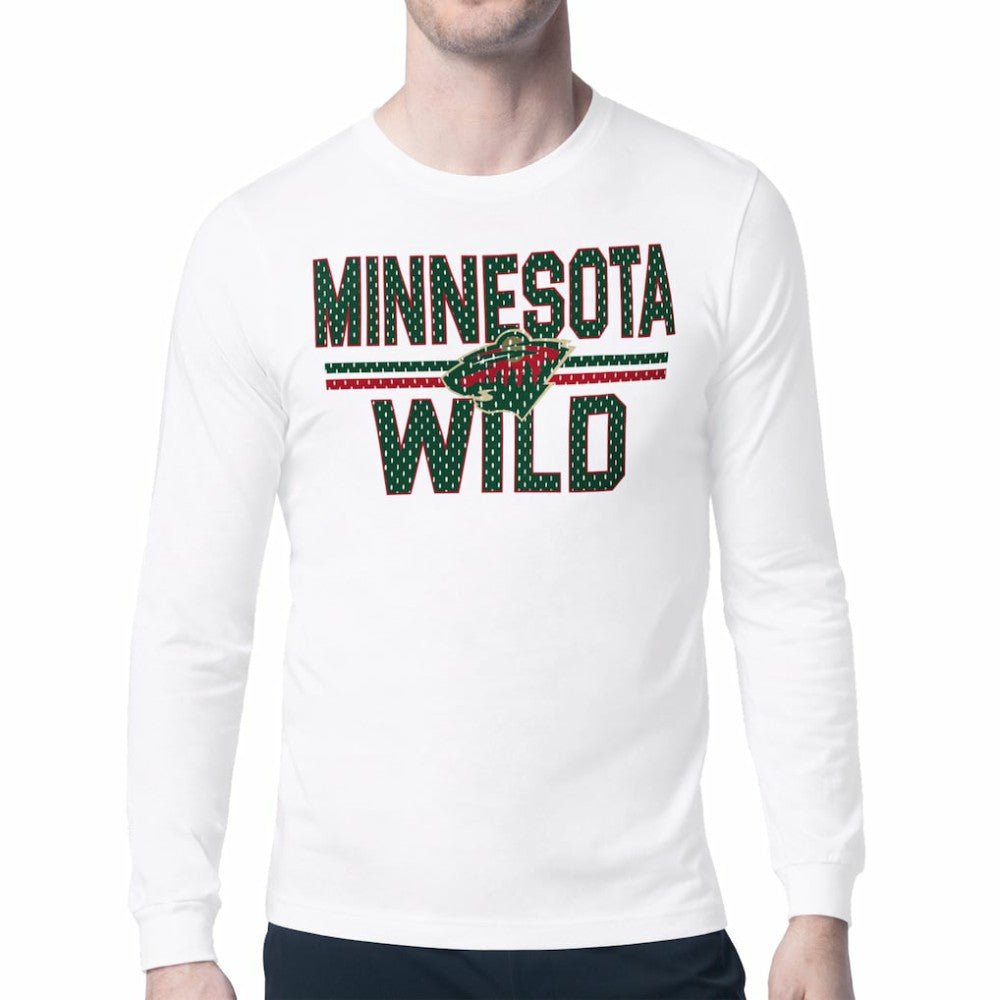 Minnesota Wild Starter Mesh Look Team Name Long Sleeve T-Shirt - White | US 202296675