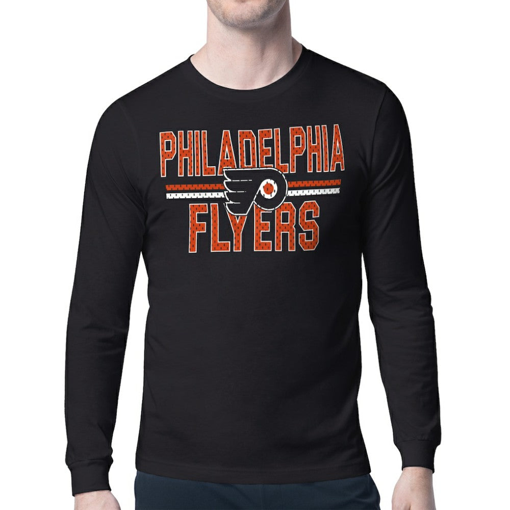 Philadelphia Flyers Starter Mesh Look Team Name Long Sleeve T-Shirt - Black | US 202296695
