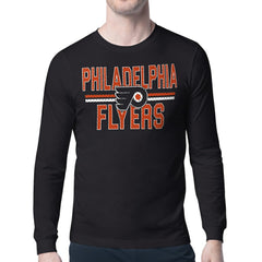 Philadelphia Flyers Starter Mesh Look Team Name Long Sleeve T-Shirt - Black | US 202296695