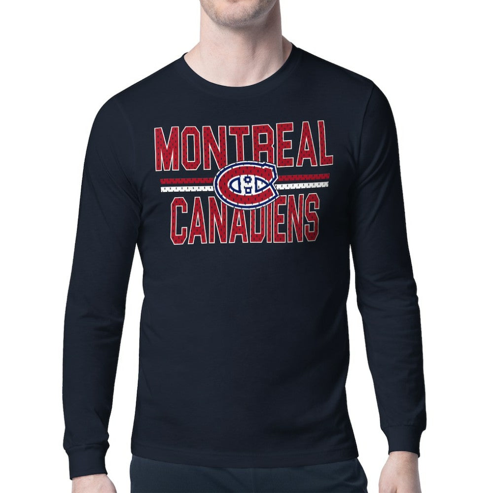 Montreal Canadiens Starter Mesh Look Team Name Long Sleeve T-Shirt - Navy | US 202296710