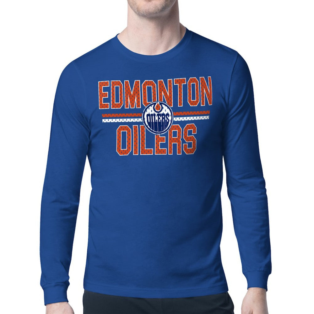 Edmonton Oilers Starter Mesh Look Team Name Long Sleeve T-Shirt - Royal | US 202296714