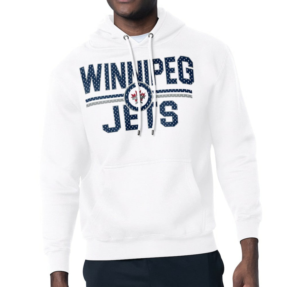 Winnipeg Jets Starter Mesh Look Team Name Logo Tri-Blend Pullover Hoodie - White | US 202296754