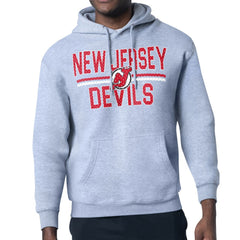 New Jersey Devils Starter Mesh Look Team Name Logo Tri-Blend Pullover Hoodie - Heather Gray | US 202296792