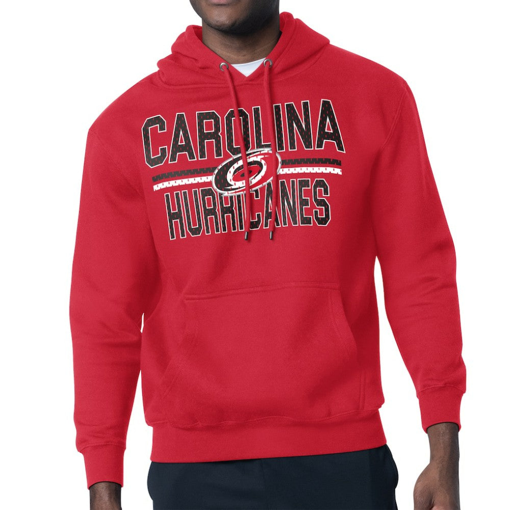 Carolina Hurricanes Starter Mesh Look Team Name Logo Tri-Blend Pullover Hoodie - Red | US 202296801