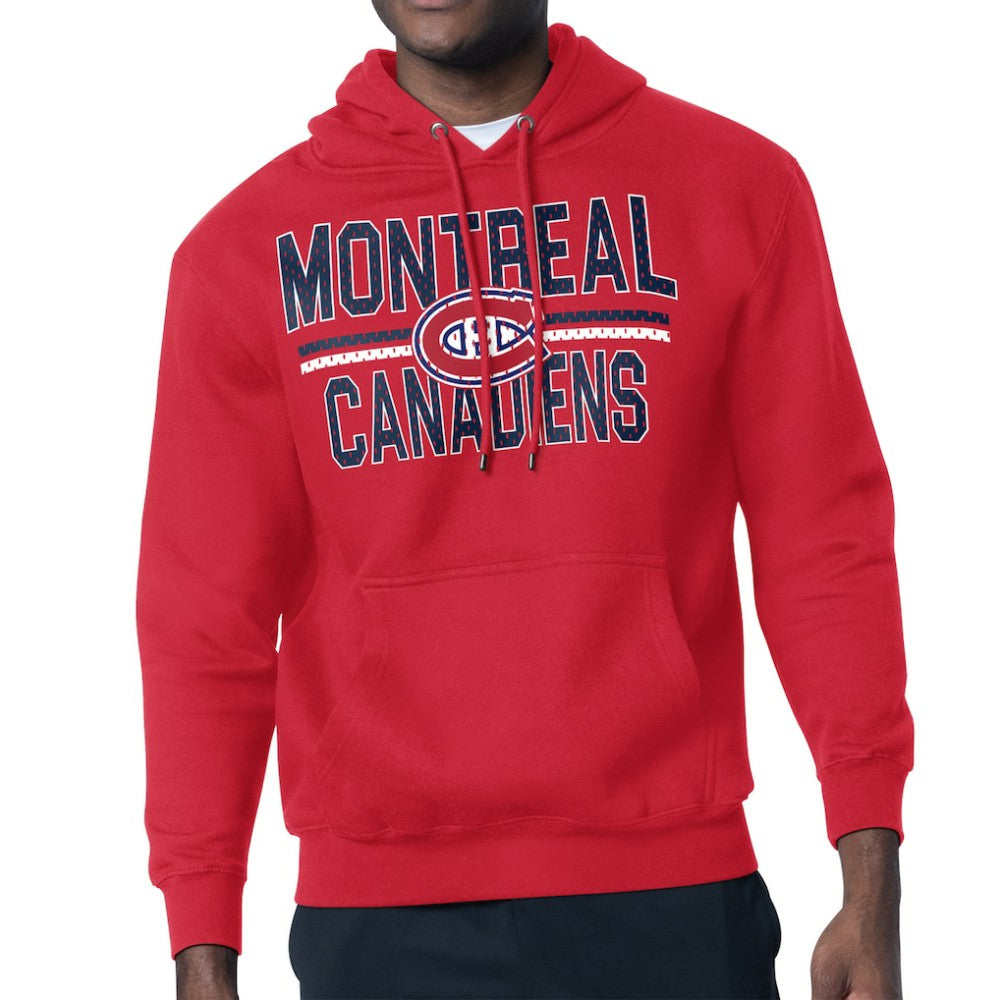 Montreal Canadiens Starter Mesh Look Team Name Logo Tri-Blend Pullover Hoodie - Red | US 202296811