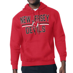 New Jersey Devils Starter Mesh Look Team Name Logo Tri-Blend Pullover Hoodie - Red | US 202296813