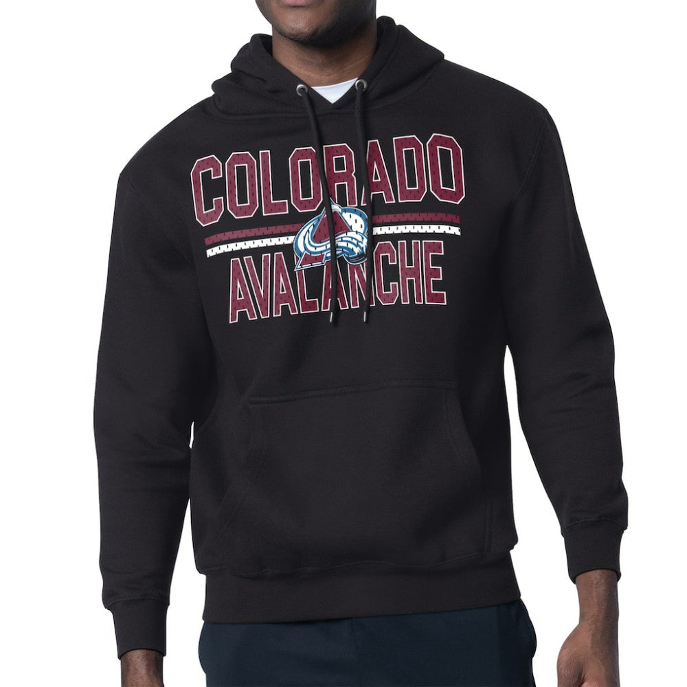 Colorado Avalanche Starter Mesh Look Team Name Logo Tri-Blend Pullover Hoodie - Black | US 202296818