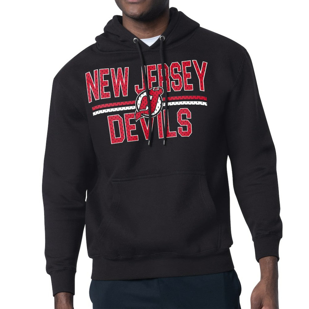 New Jersey Devils Starter Mesh Look Team Name Logo Tri-Blend Pullover Hoodie - Black | US 202296825