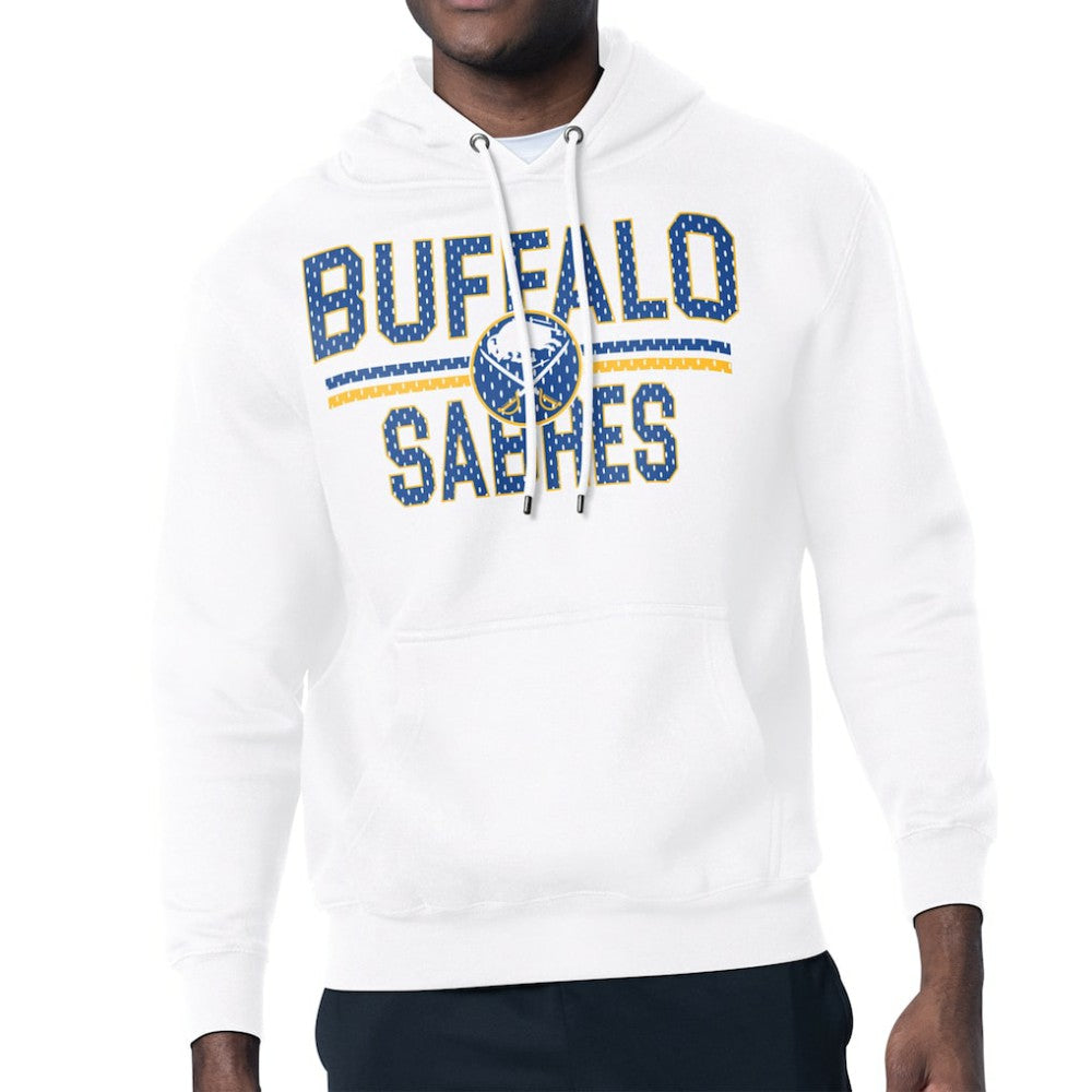 Buffalo Sabres Starter Mesh Look Team Name Logo Tri-Blend Pullover Hoodie - White | US 202296827