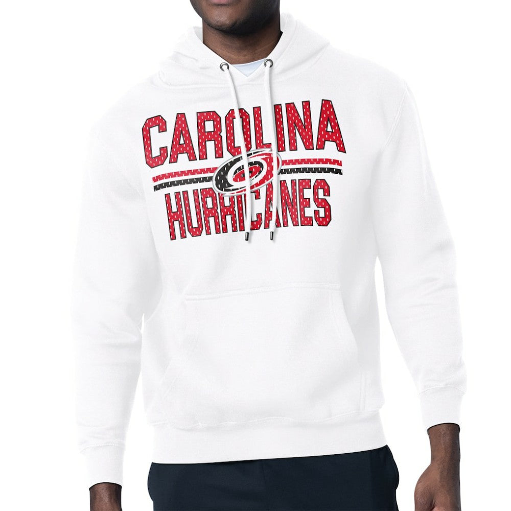 Carolina Hurricanes Starter Mesh Look Team Name Logo Tri-Blend Pullover Hoodie - White | US 202296832