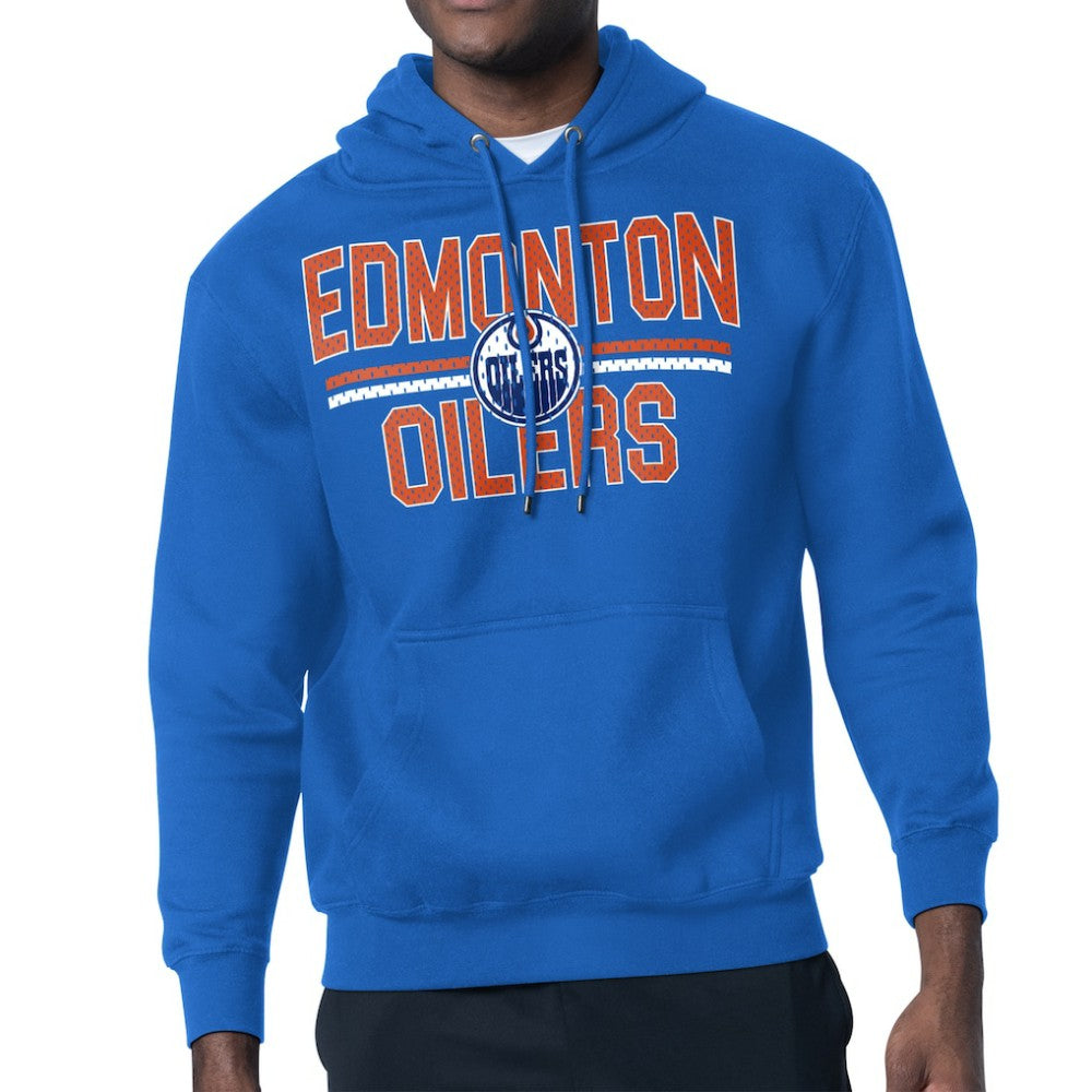 Edmonton Oilers Starter Mesh Look Team Name Logo Tri-Blend Pullover Hoodie - Royal | US 202296833