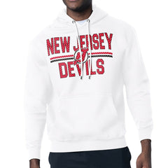 New Jersey Devils Starter Mesh Look Team Name Logo Tri-Blend Pullover Hoodie - White | US 202296850