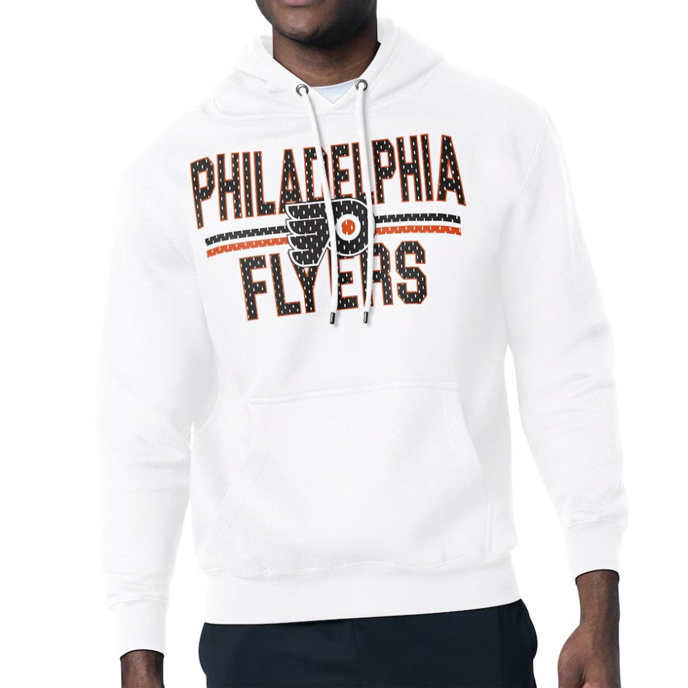 Philadelphia Flyers Starter Mesh Look Team Name Logo Tri-Blend Pullover Hoodie - White | US 202296855