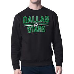 Dallas Stars Starter Mesh Look Team Name Logo Pullover Sweatshirt - Black | US 202296878