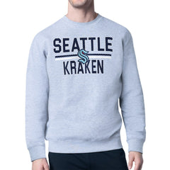 Seattle Kraken Starter Mesh Look Team Name Logo Pullover Sweatshirt - Heather Gray | US 202296883