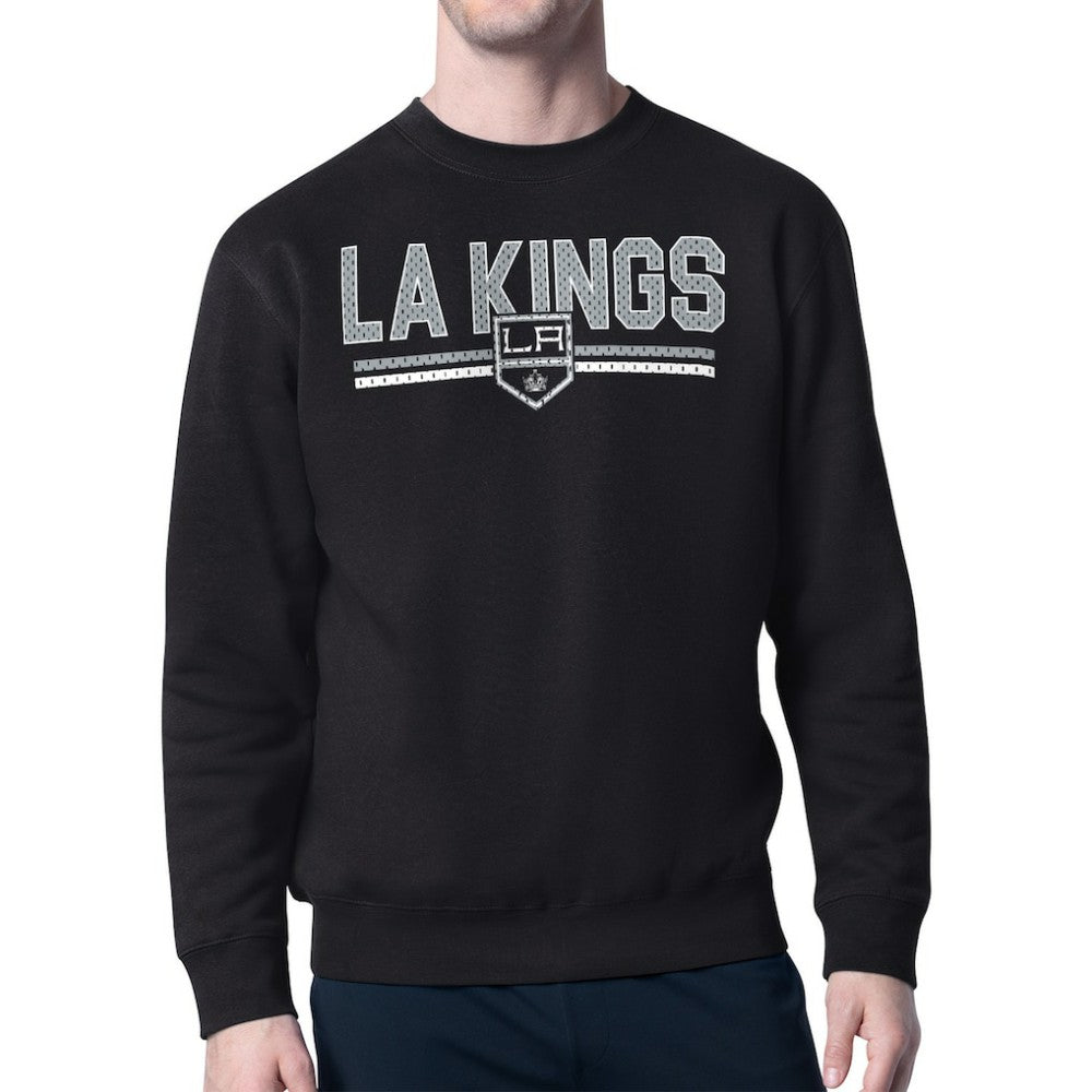 Los Angeles Kings Starter Mesh Look Team Name Logo Pullover Sweatshirt - Black | US 202296887