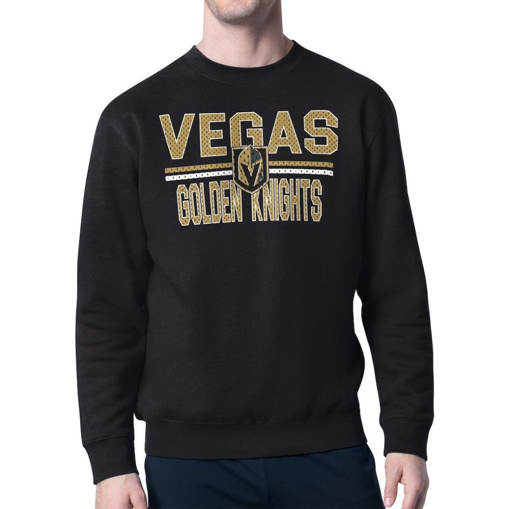 Vegas Golden Knights Starter Mesh Look Team Name Logo Pullover Sweatshirt - Black | US 202296900