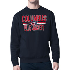 Columbus Blue Jackets Starter Mesh Look Team Name Logo Pullover Sweatshirt - Navy | US 202296901