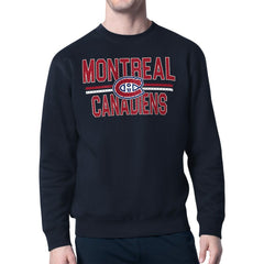 Montreal Canadiens Starter Mesh Look Team Name Logo Pullover Sweatshirt - Navy | US 202296904