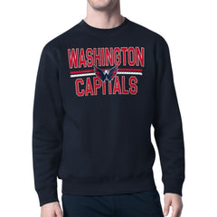 Washington Capitals Starter Mesh Look Team Name Logo Pullover Sweatshirt - Navy | US 202296915