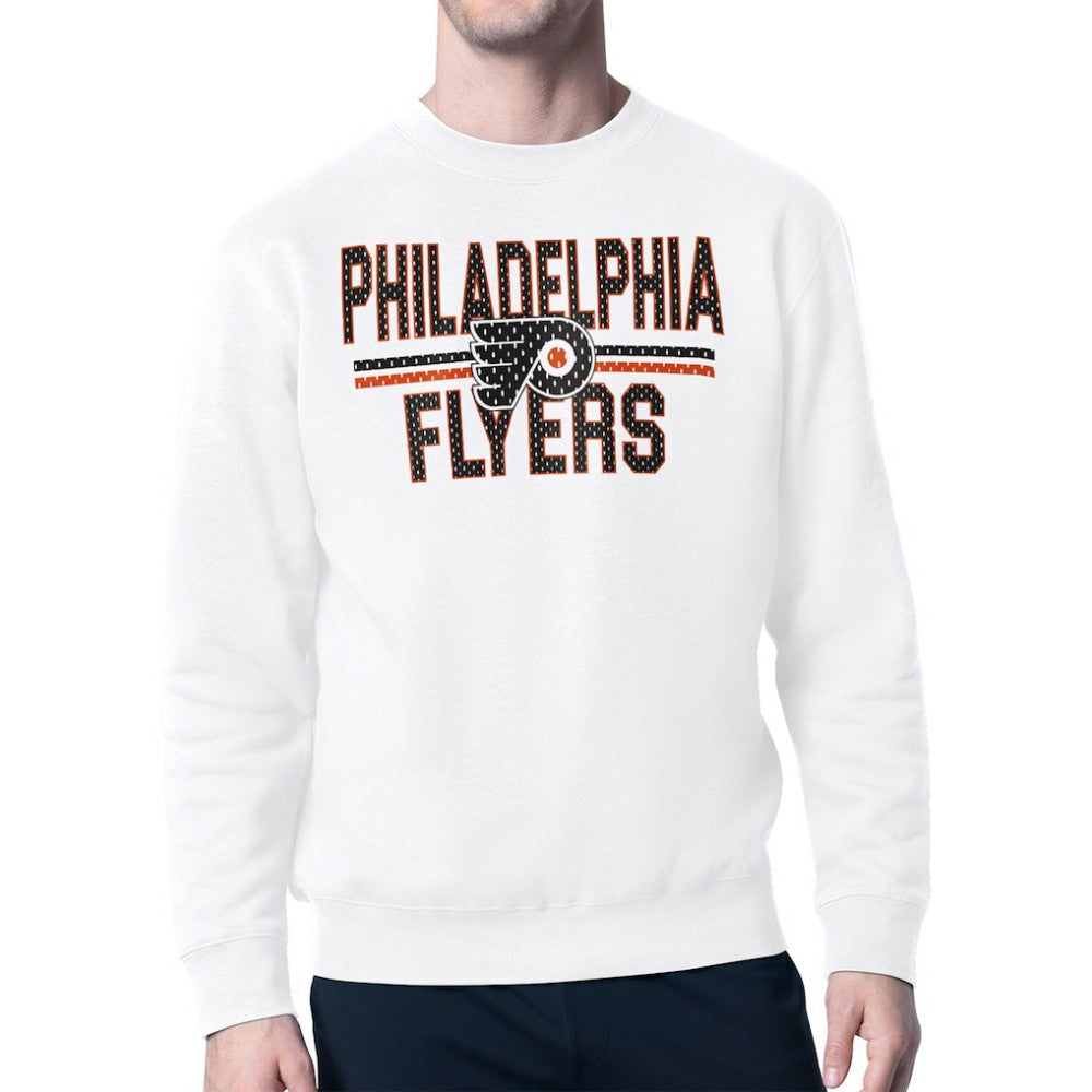 Philadelphia Flyers Starter Mesh Look Team Name Logo Pullover Sweatshirt - White | US 202296933