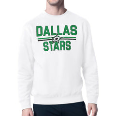 Dallas Stars Starter Mesh Look Team Name Logo Pullover Sweatshirt - White | US 202296948