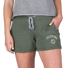 Miami Dolphins Concepts Sport Women's Mainstream French Terry Tri-Blend Shorts - Green Shorts
