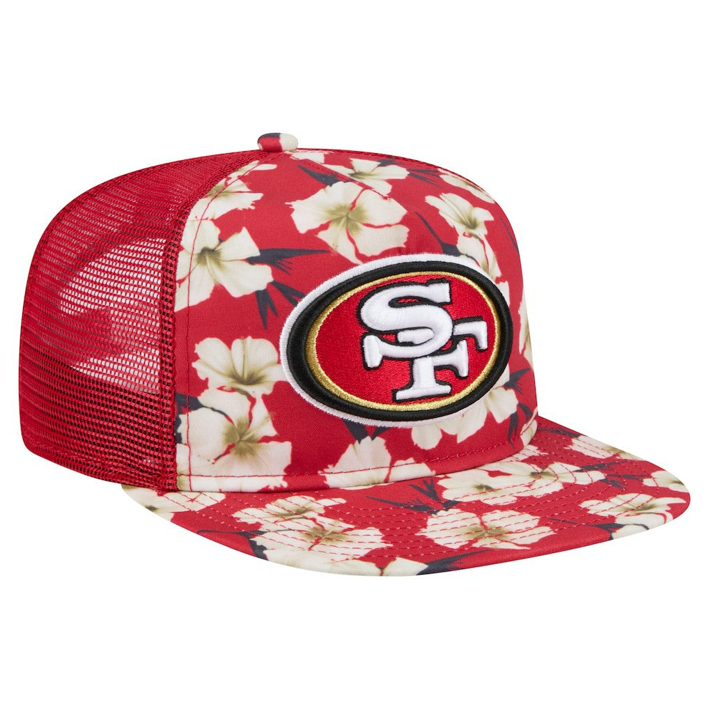 San Francisco 49ers New Era Adventure Pattern Golfer Snapback Hat - Scarlet Hats