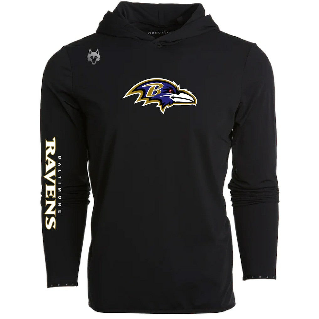 Baltimore Ravens Greyson Clothiers Colorado Long Sleeve Hoodie T-Shirt - Black Hoodies