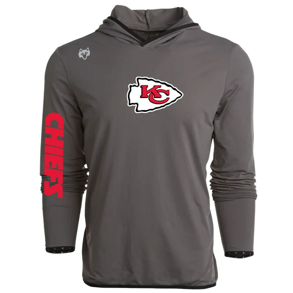 Kansas City Chiefs Greyson Clothiers Colorado Long Sleeve Hoodie T-Shirt - Gray Hoodies