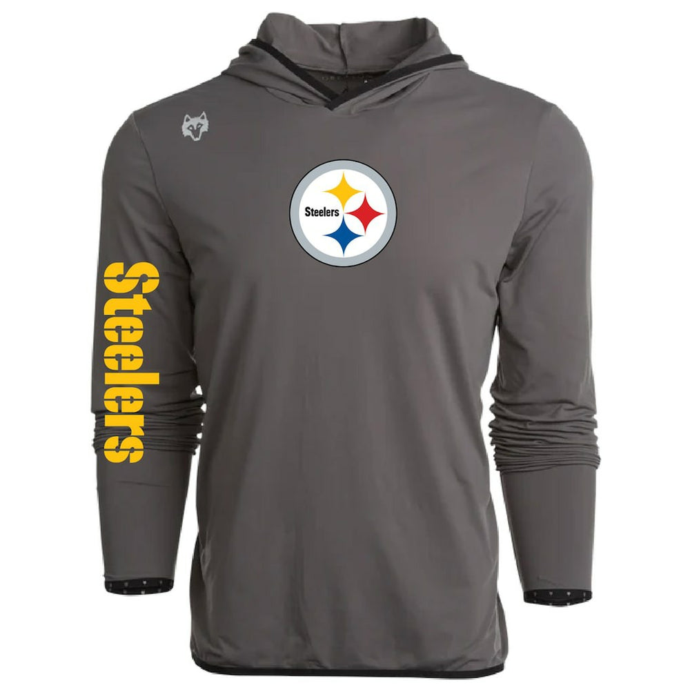 Pittsburgh Steelers Greyson Clothiers Colorado Long Sleeve Hoodie T-Shirt - Gray Hoodies
