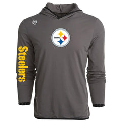 Pittsburgh Steelers Greyson Clothiers Colorado Long Sleeve Hoodie T-Shirt - Gray Hoodies