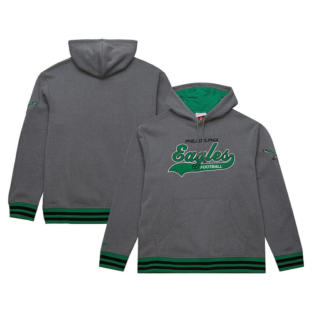 Philadelphia Eagles Vintage Logo Snow Washed Fleece Pullover Hoodie - Heather Gray Hoodies