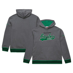 Philadelphia Eagles Vintage Logo Snow Washed Fleece Pullover Hoodie - Heather Gray Hoodies