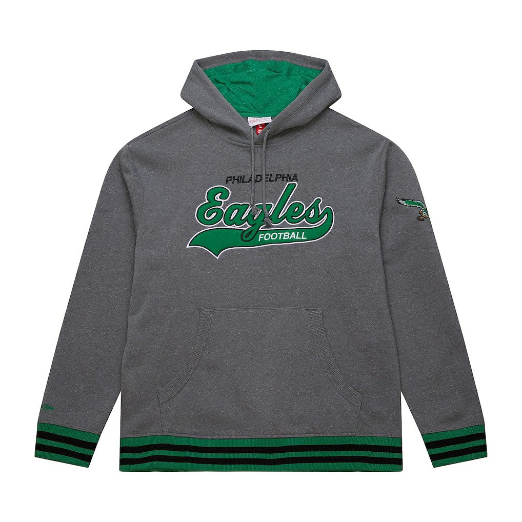 Philadelphia Eagles Vintage Logo Snow Washed Fleece Pullover Hoodie - Heather Gray Hoodies