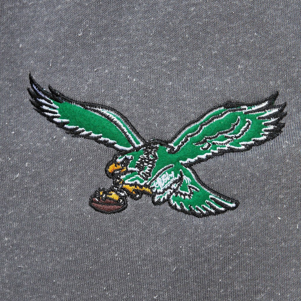 Philadelphia Eagles Vintage Logo Snow Washed Fleece Pullover Hoodie - Heather Gray Hoodies