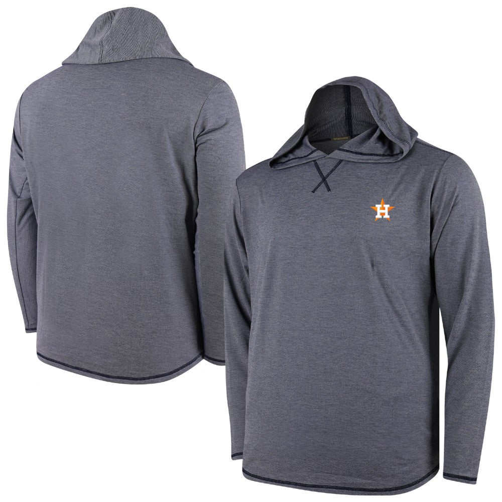 Houston Astros Butter Stripe Tri-Blend Long Sleeve Hoodie T-Shirt - Navy Hoodies